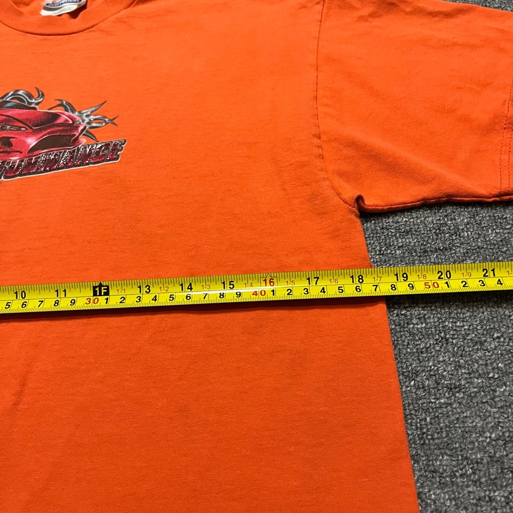 Hanes Orange High Performance Cars Graphic Tee Youth XL 18-20 Y2K‎ Streetwear - Picture 4 of 8